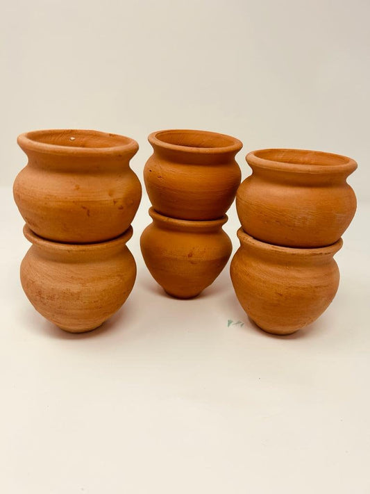 Clay Tandoori Cups (UNGLAZED White Clay) 6 pcs