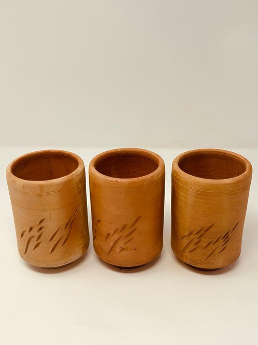 Clay Glass (UNGLAZED White Clay) 3 pcs