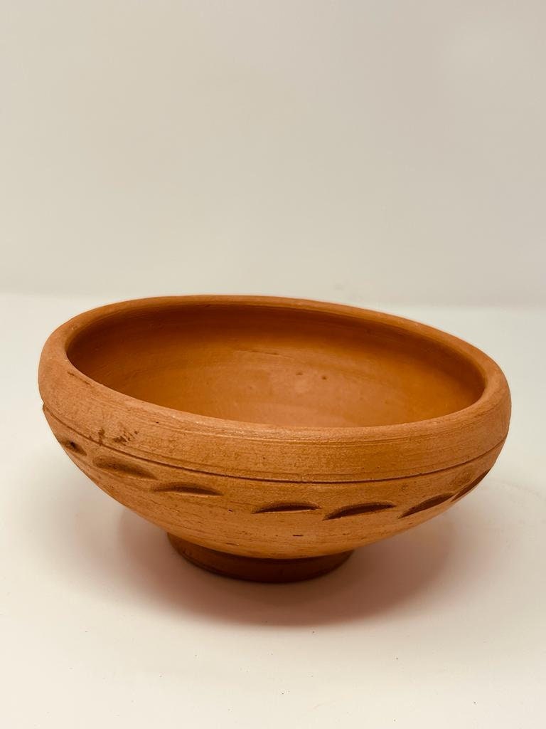 Clay Beverage Set (6 pcs UNGLAZED White Clay) 2 Clay Glass, 2 Clay Tea Cups, 2 Clay Soup Bowls