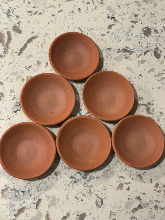 Clay mini Plates 4" (Kheer Thotti) 6 pcs