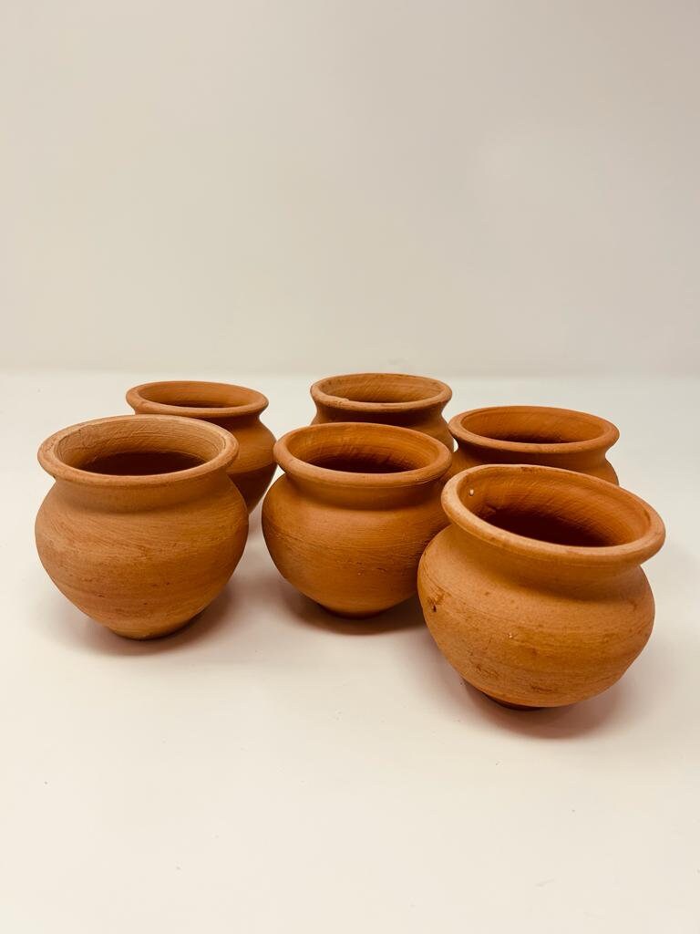 Clay Tandoori Cups (UNGLAZED White Clay) 6 pcs
